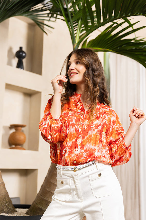 Aloha blouse | Oranje multi