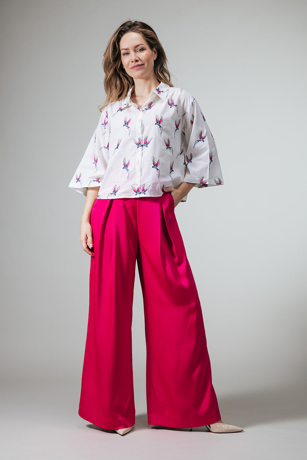 Anita birds embro | Wit multi – LabeL DOT