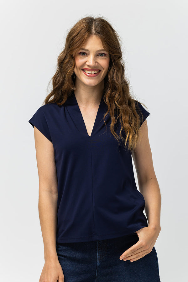 Mariek T-Shirt | Donker blauw