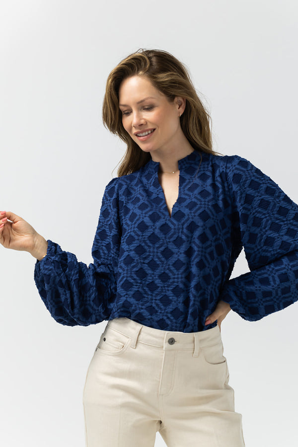 Alana Blouse | Donker blauw