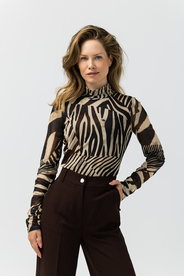 Maan Top | Bruin multi
