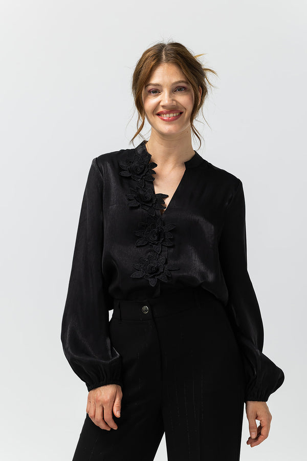 Ally Blouse | Zwart
